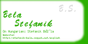 bela stefanik business card